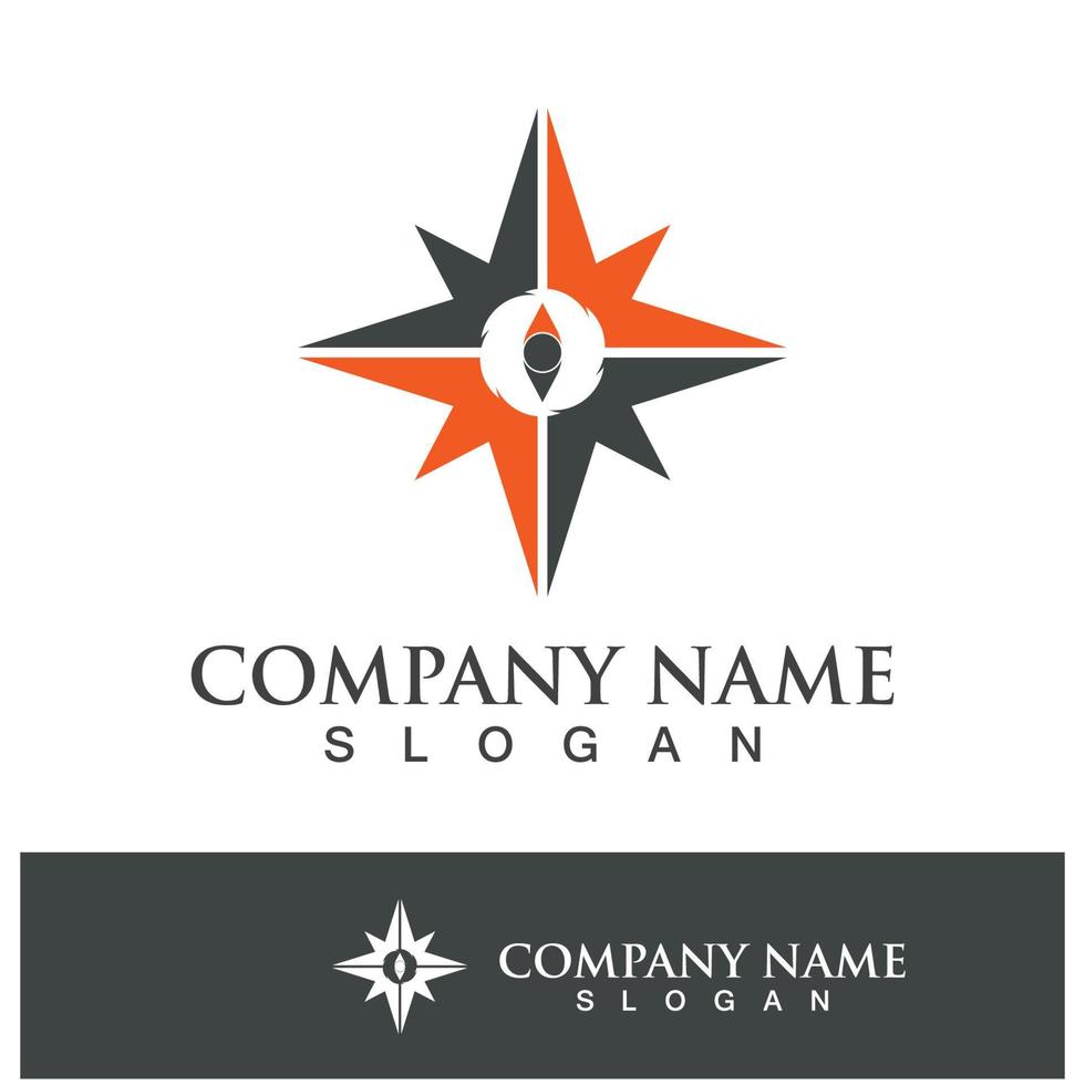 compass icon logo design vector