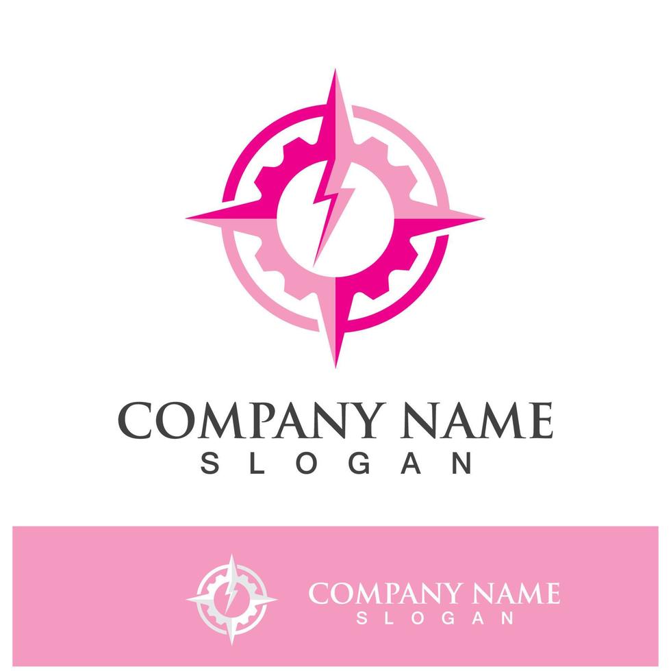 compass icon logo design vector
