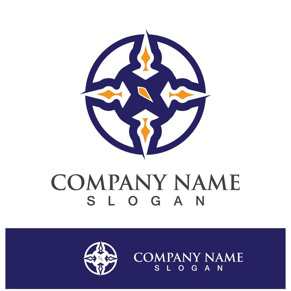 compass icon logo design vector
