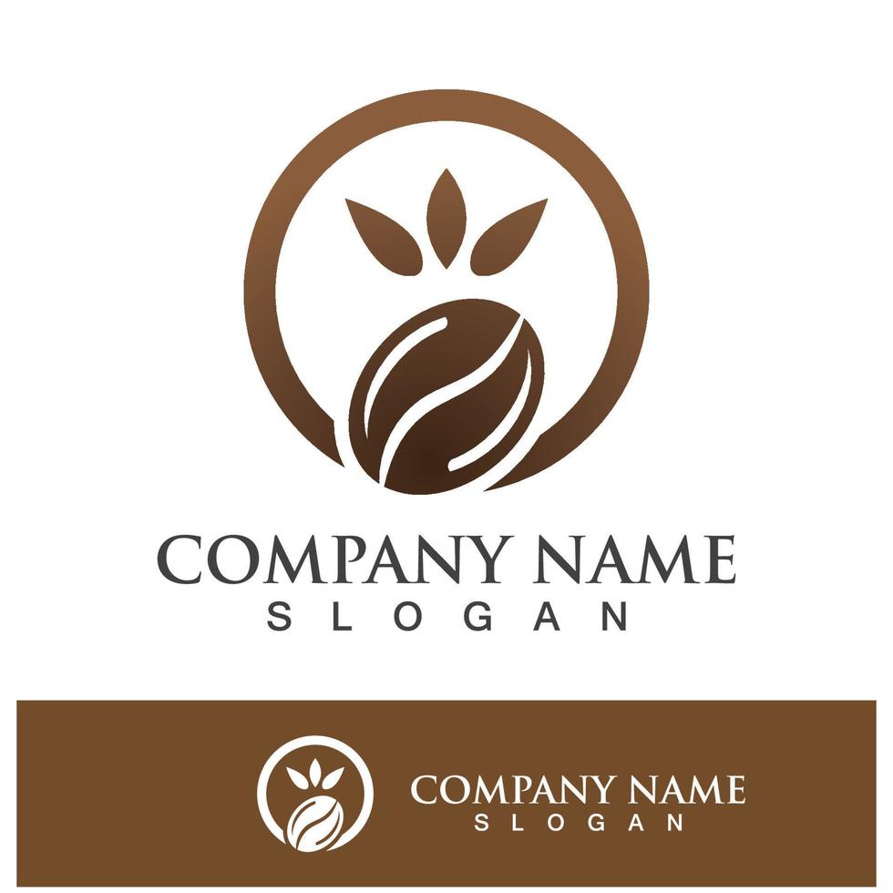 coffee bean icon drink logo images vector