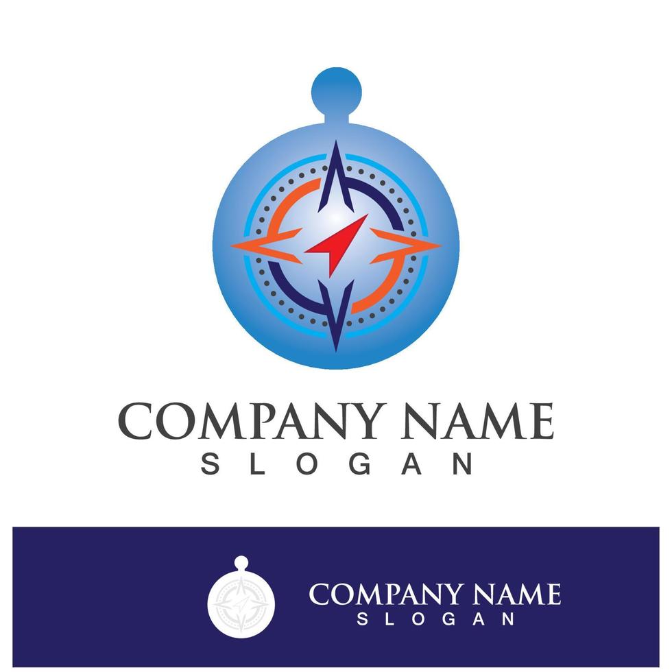 compass icon logo design vector