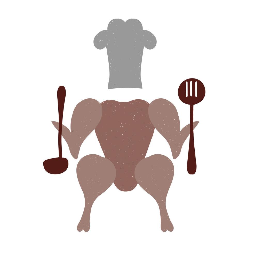 pollo asado. carne aislada sobre fondo blanco vector