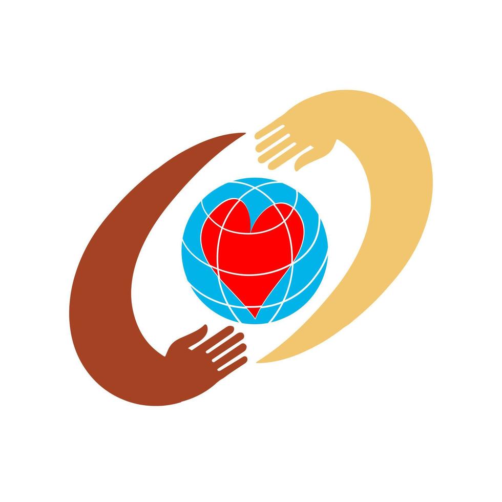 hands with earth vector