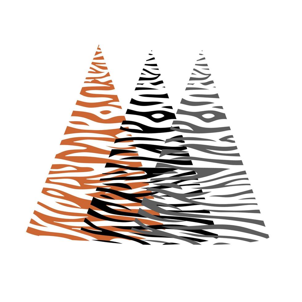 Three striped Christmas trees vector
