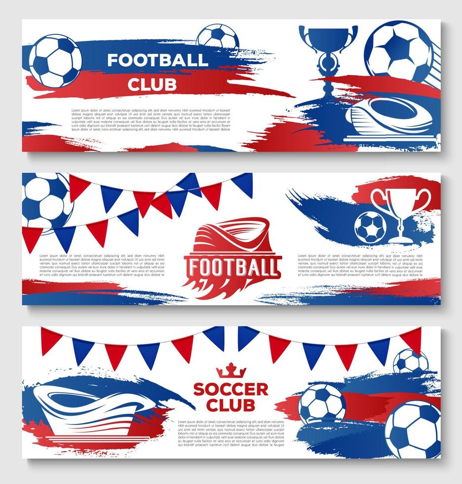 Vector banners for soccer or football club