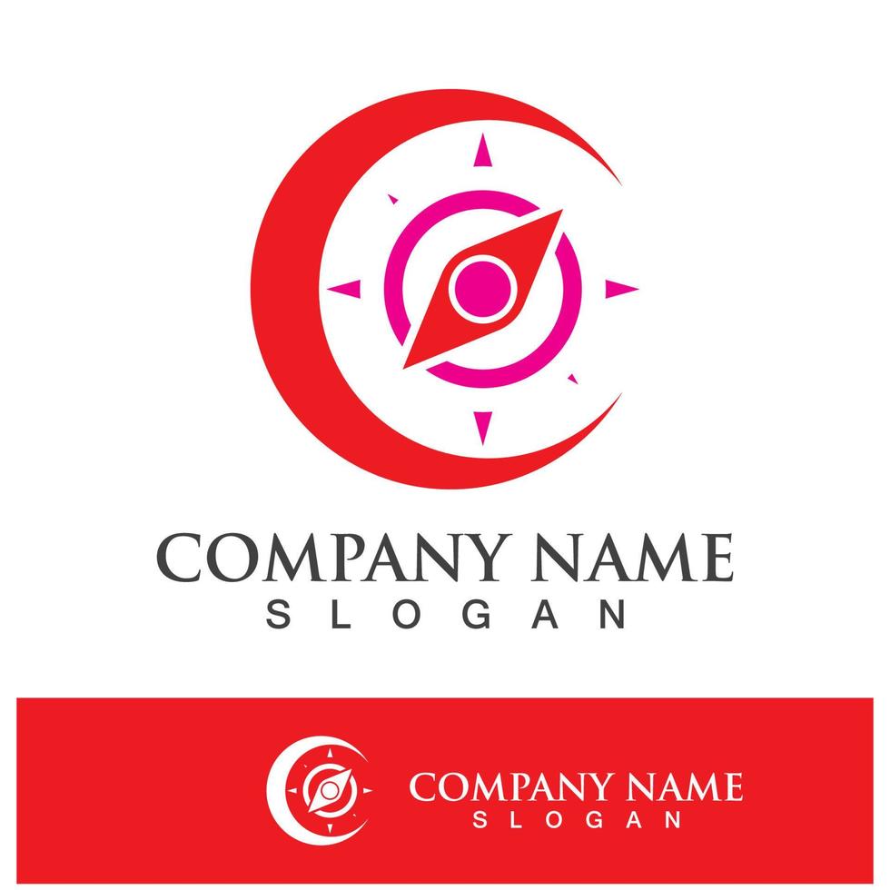 compass icon logo design vector