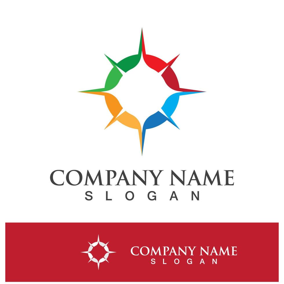 compass icon logo design vector