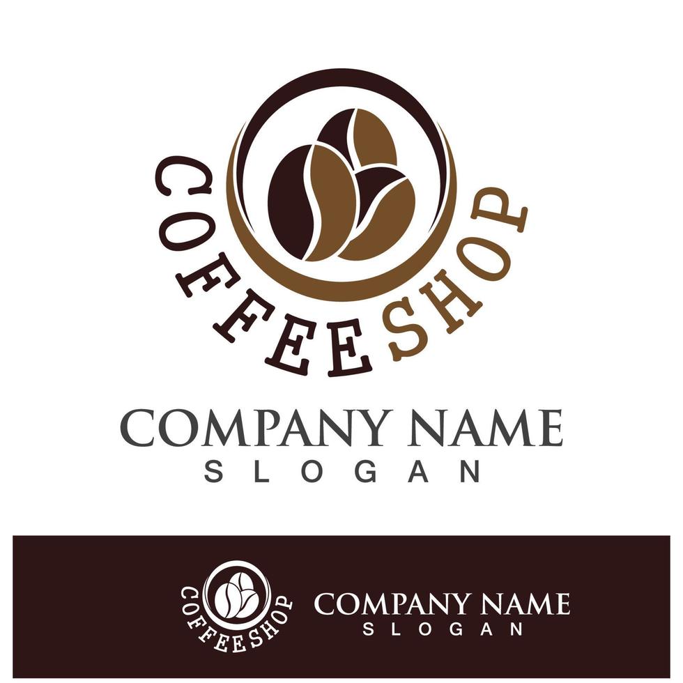 coffee bean icon drink logo images vector