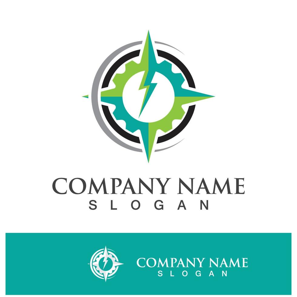 compass icon logo design vector