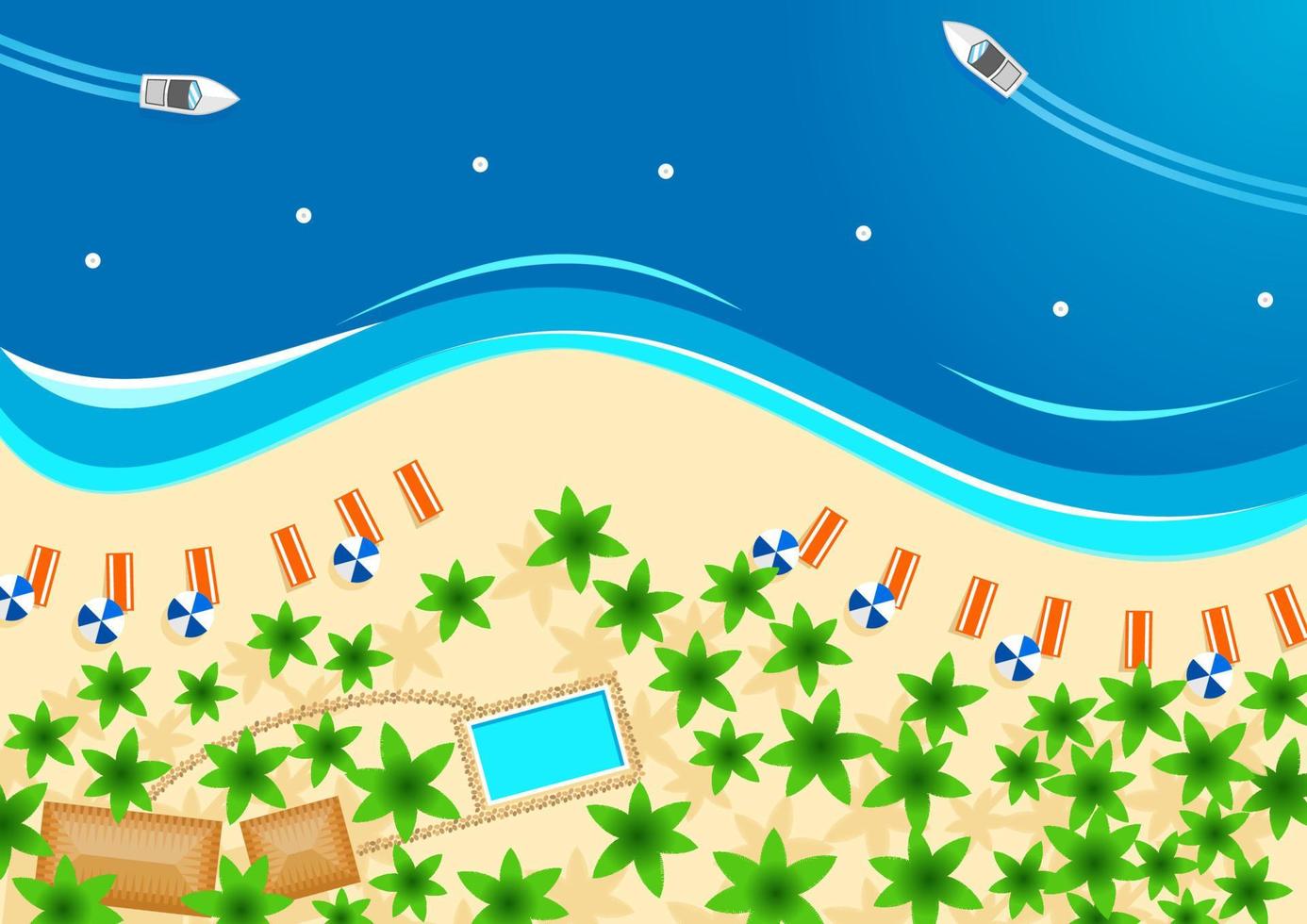 Tropical beach poster for summer vacation design vector