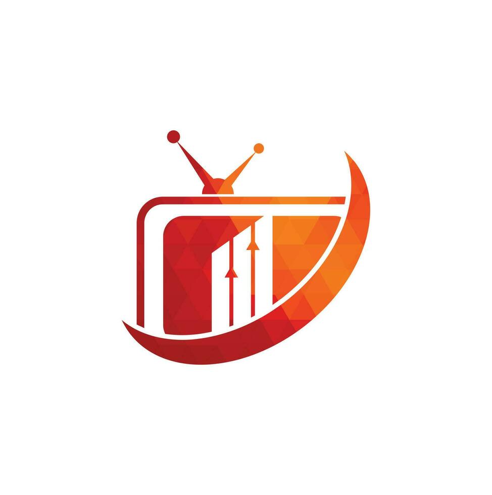 plantilla de diseño de logotipo de tv de finanzas. Ilustración de vector de diseño de logotipo de gráfico de tv.