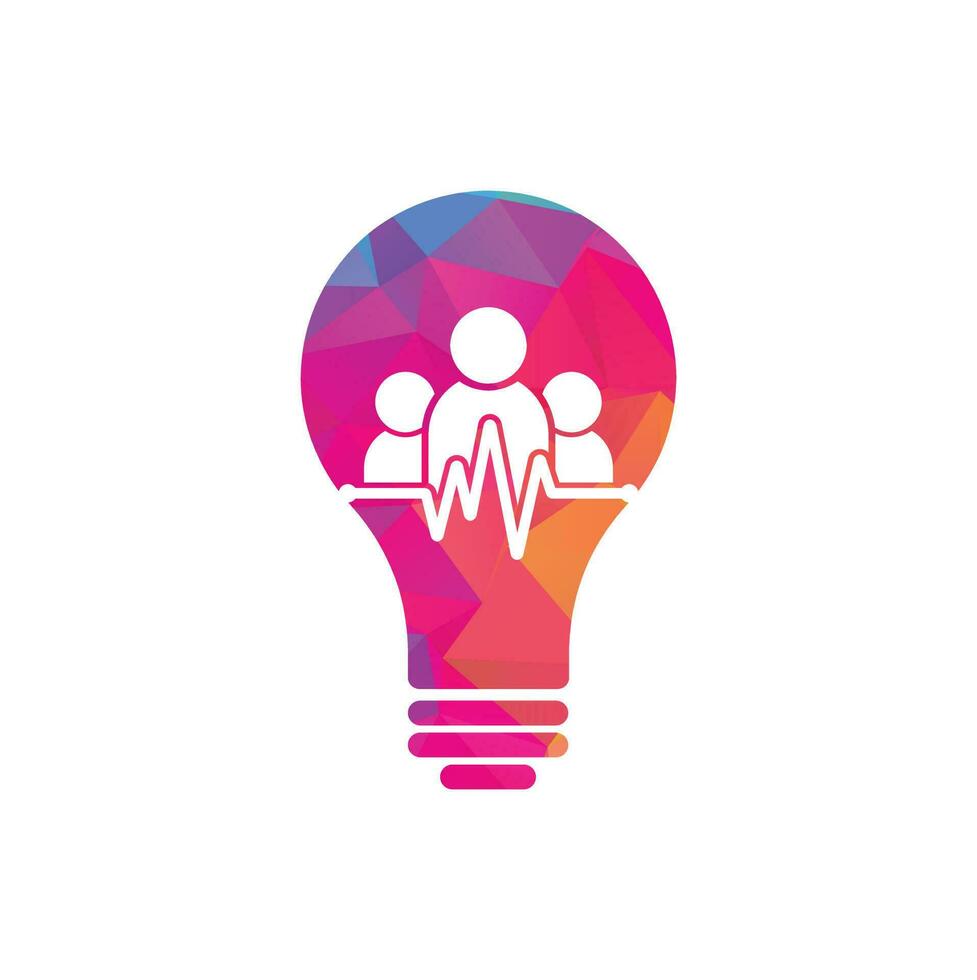 People Beat bulb shape concept logo. Community logo template designs vector illustration.