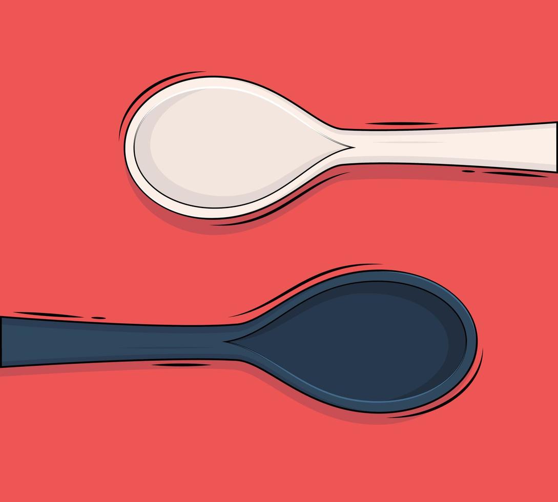 Abstract two tea spoons keep on the table logo design icon. Tableware element, kitchenware vector illustration.