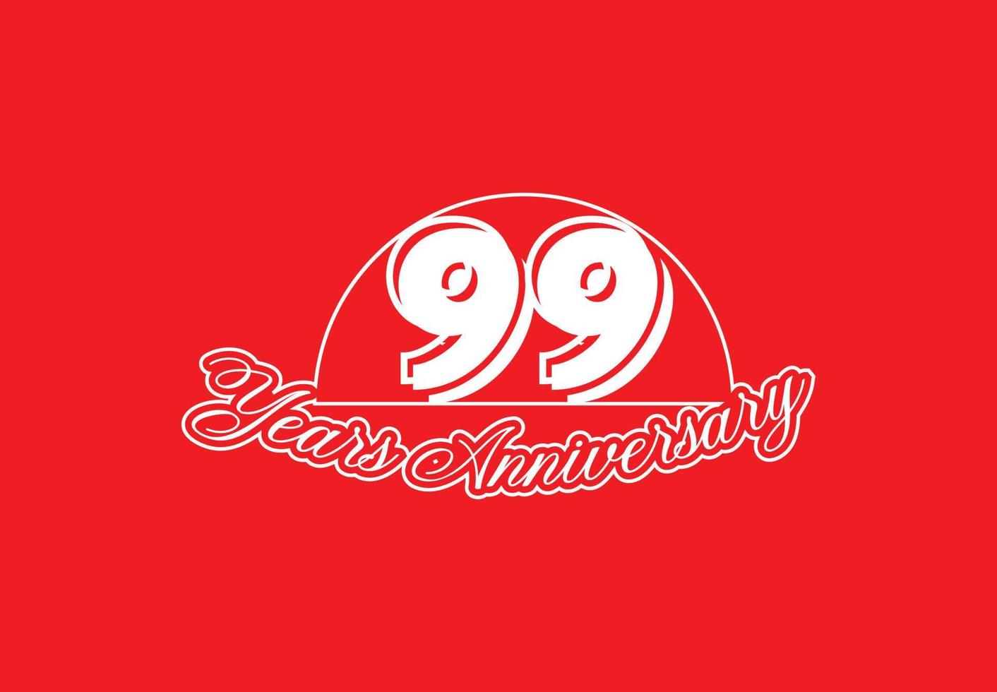 99 years anniversary logo and sticker design vector