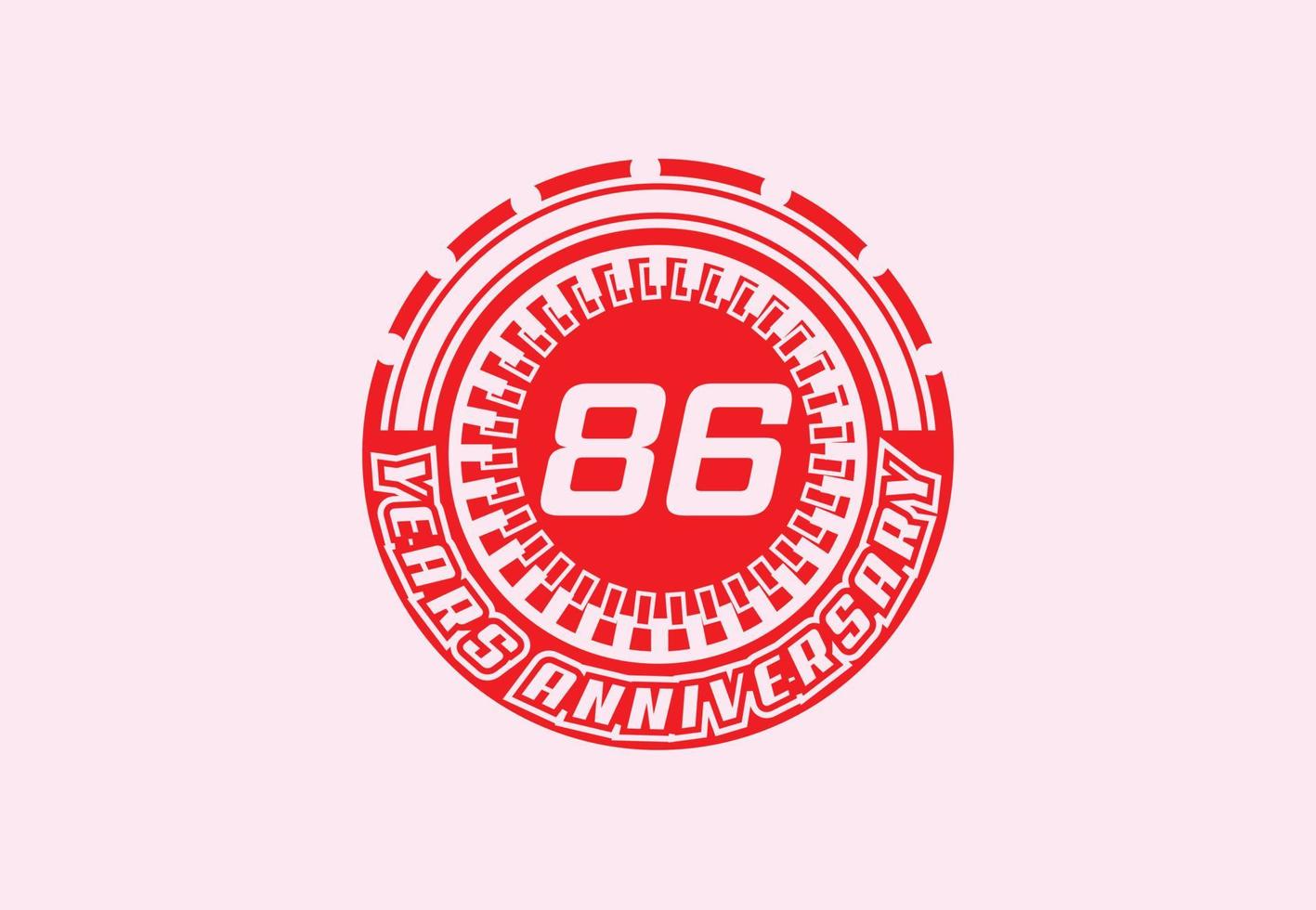 86 years anniversary logo and sticker design vector