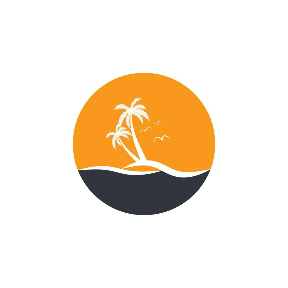 Palm tree summer logo vector