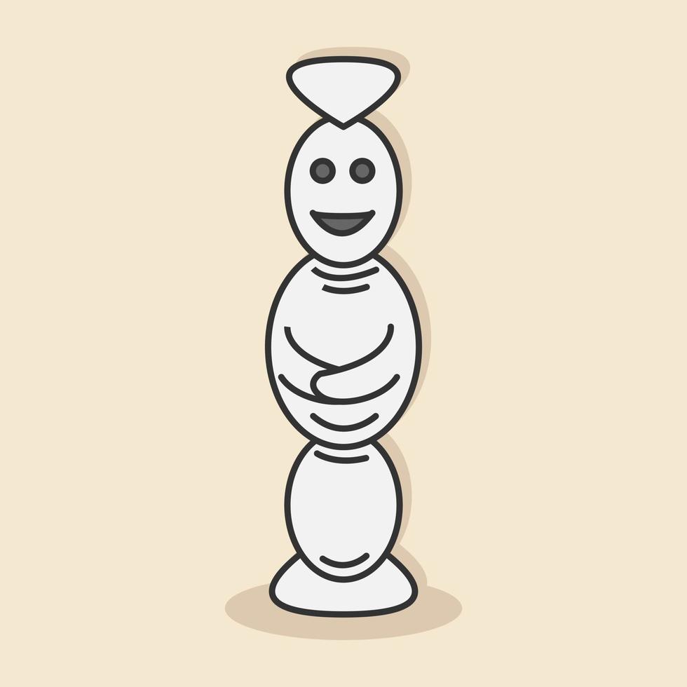 Indonesian ghost cartoon character nicknamed pocong vector