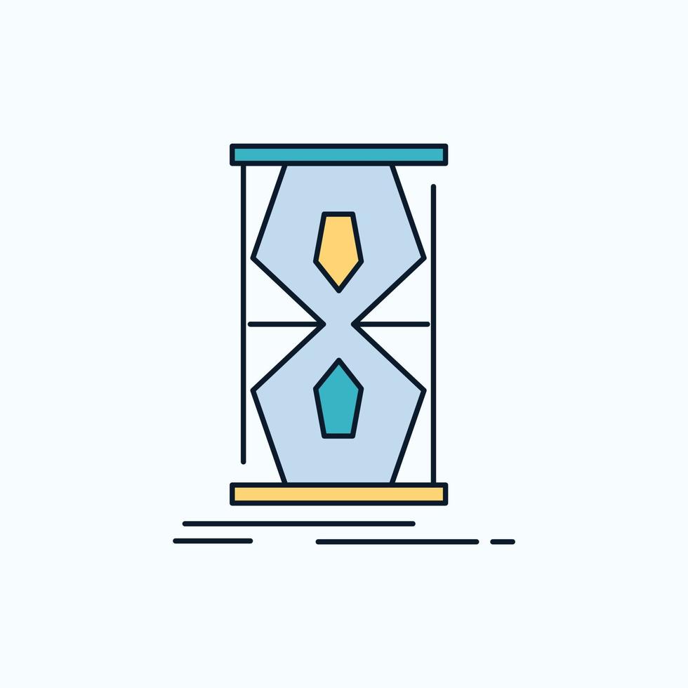 acceso. reloj. temprano. reloj de arena. icono plano de tiempo. signo y símbolos verdes y amarillos para el sitio web y la aplicación móvil. ilustración vectorial vector