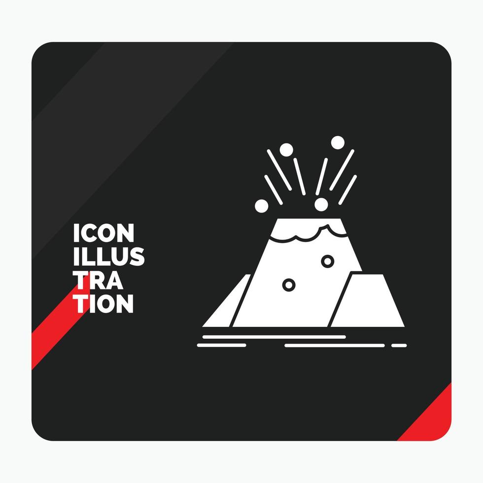 Red and Black Creative presentation Background for disaster. eruption. volcano. alert. safety Glyph Icon vector