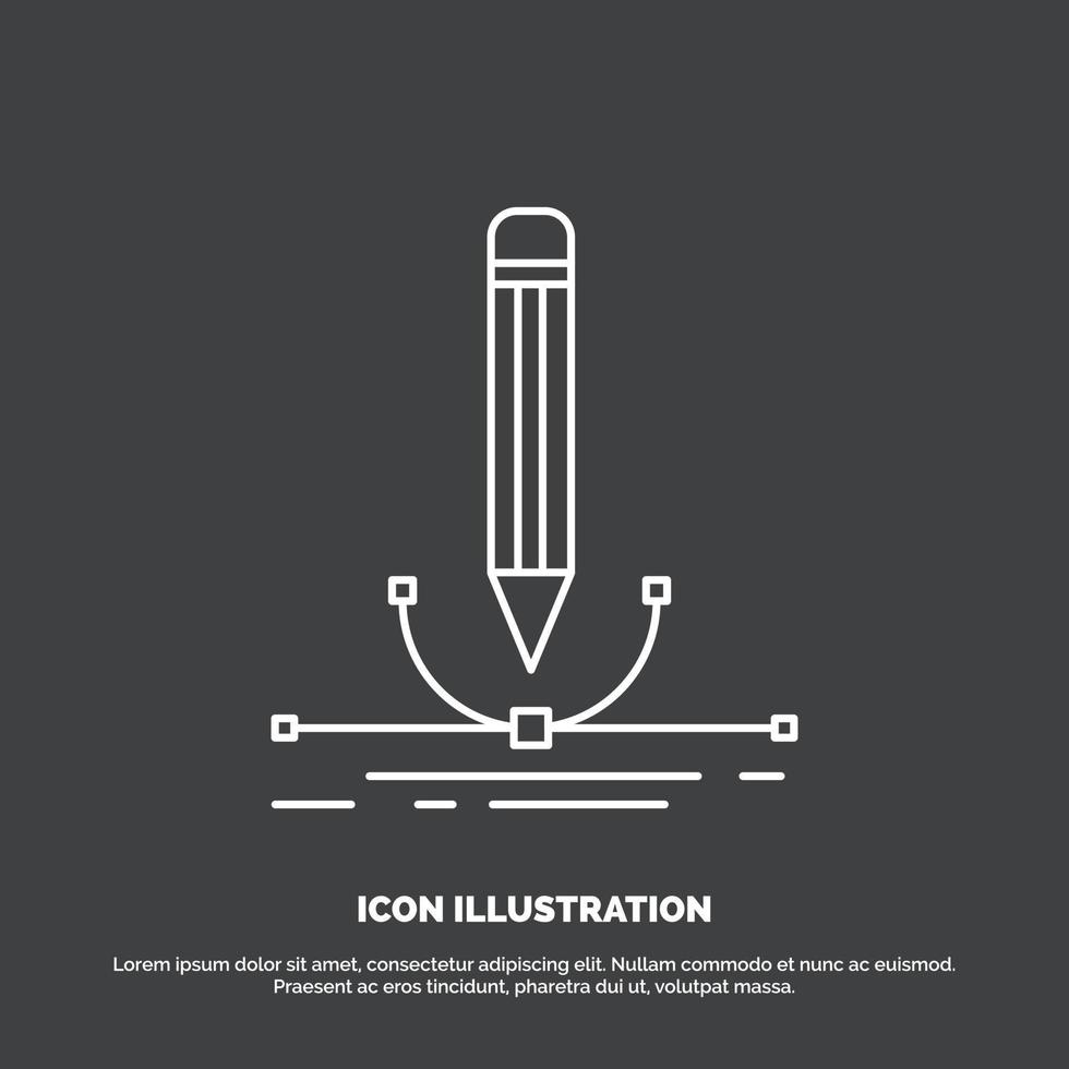 illustration. design. pen. graphic. draw Icon. Line vector symbol for UI and UX. website or mobile application