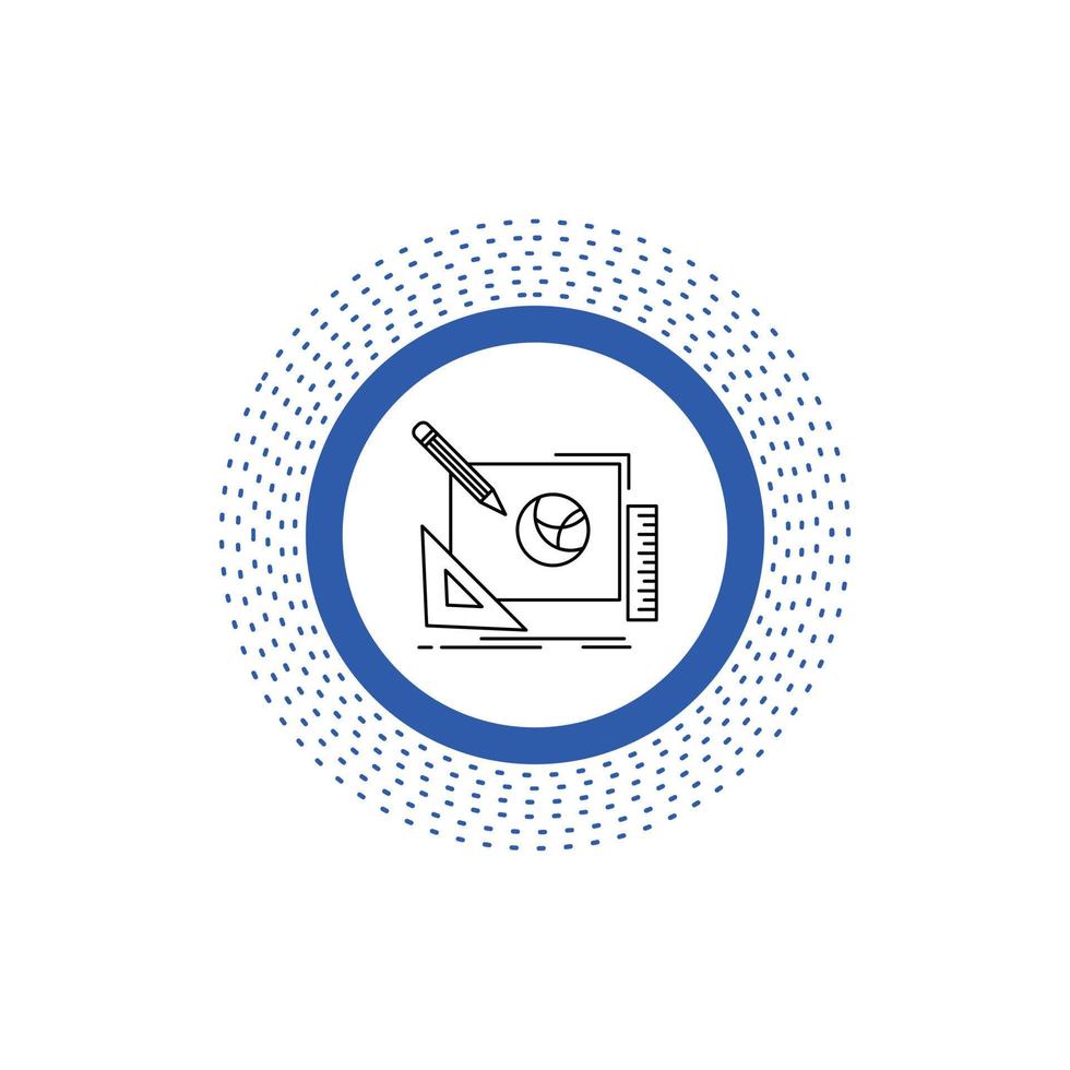 logo. design. creative. idea. design process Line Icon. Vector isolated illustration