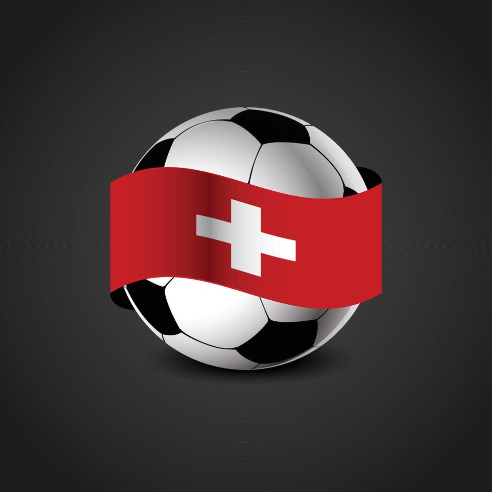 bandera suiza alrededor del fútbol vector