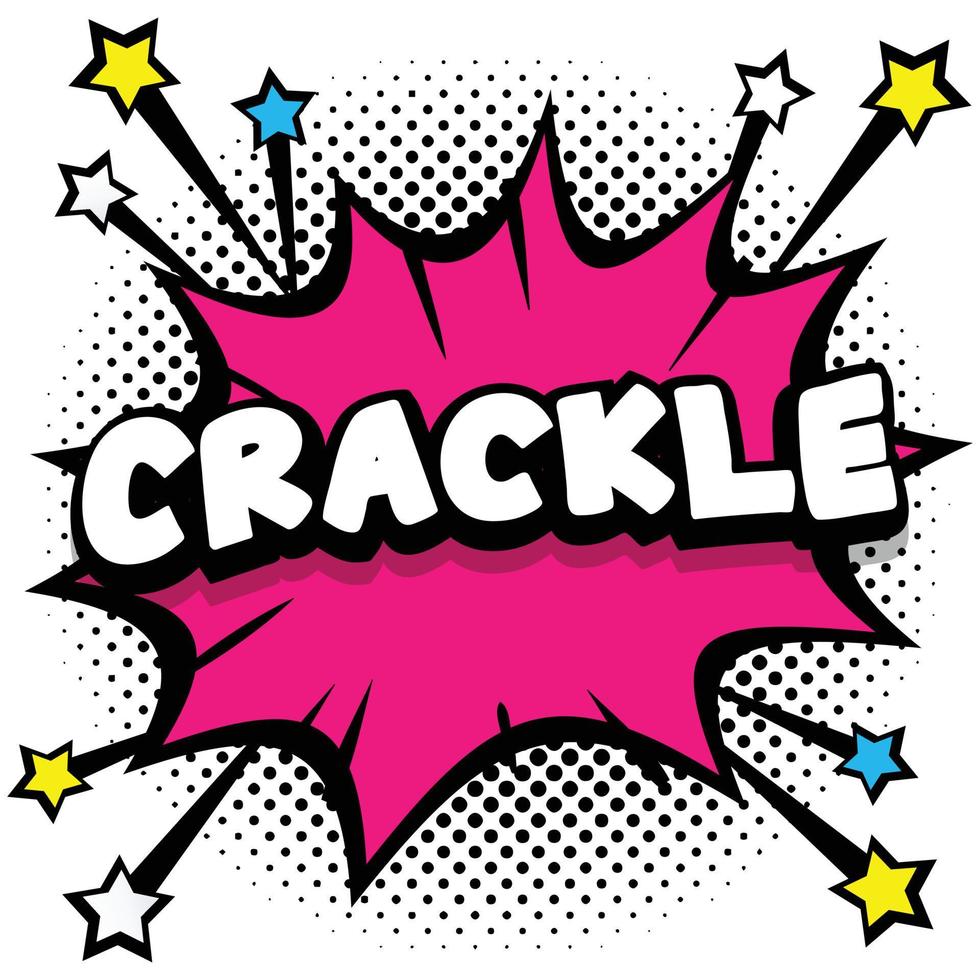 crackle Pop art comic speech bubbles book sound effects vector