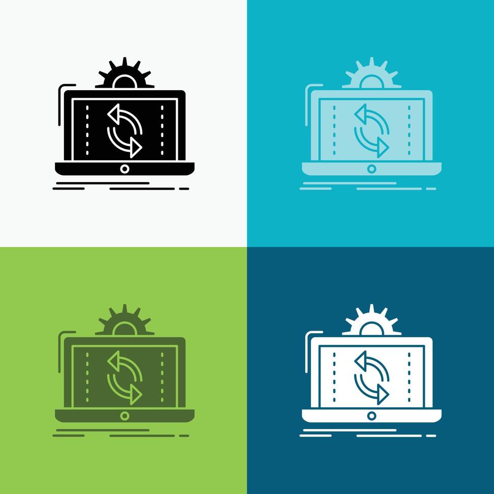 data. processing. Analysis. reporting. sync Icon Over Various Background. glyph style design. designed for web and app. Eps 10 vector illustration