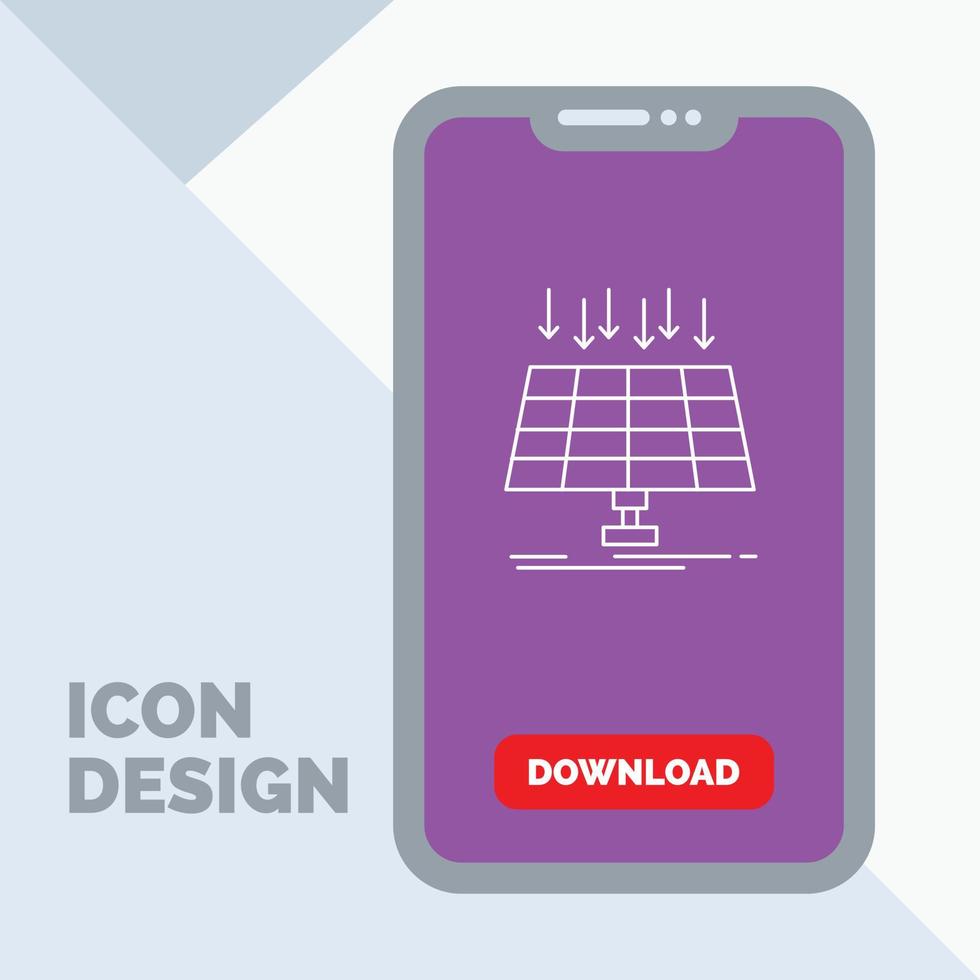 Solar. Panel. Energy. technology. smart city Line Icon in Mobile for Download Page vector