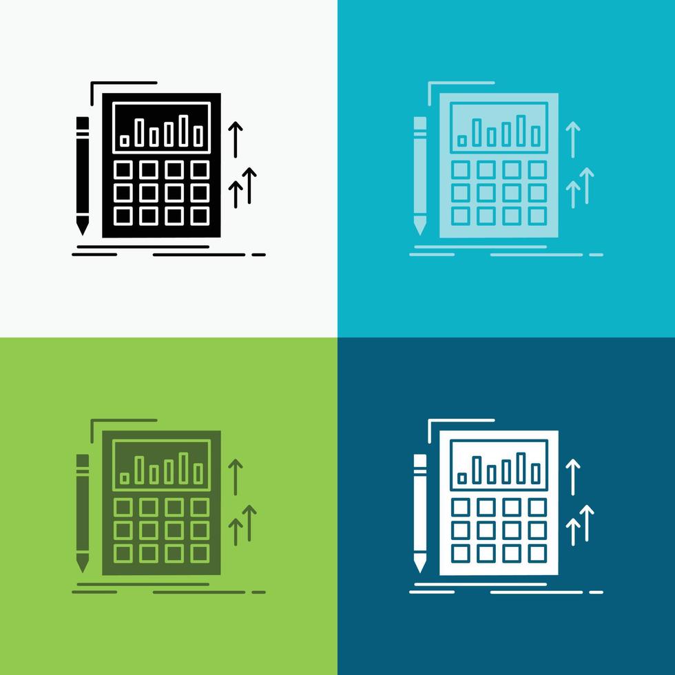 Accounting. audit. banking. calculation. calculator Icon Over Various Background. glyph style design. designed for web and app. Eps 10 vector illustration