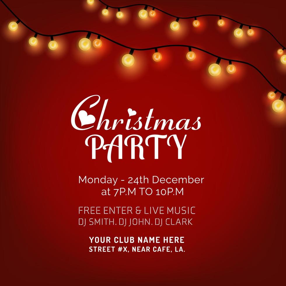 Merry Christmas Party Invitation Background vector