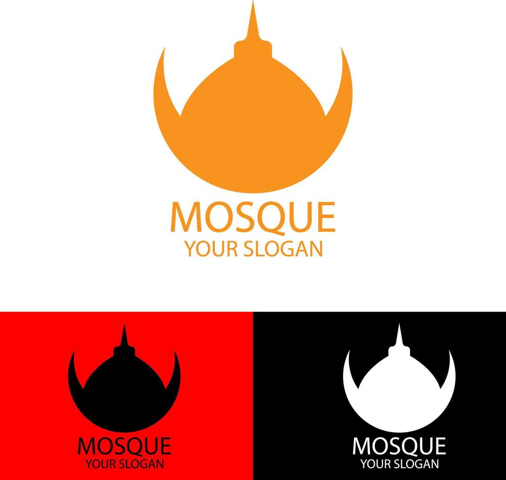 golden mosque dome icon logo vector