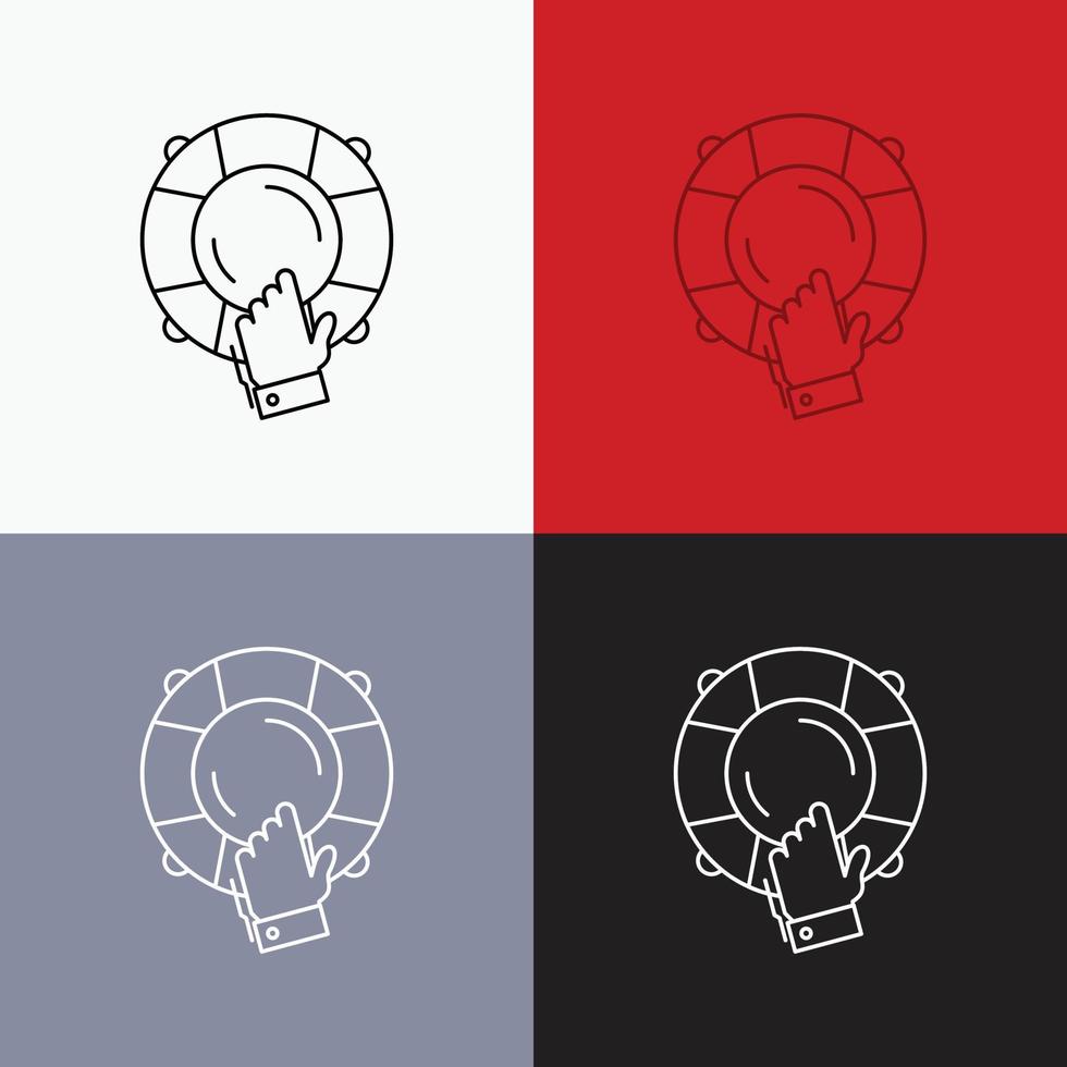 emergency. guard. help. insurance. lifebuoy Icon Over Various Background. Line style design. designed for web and app. Eps 10 vector illustration