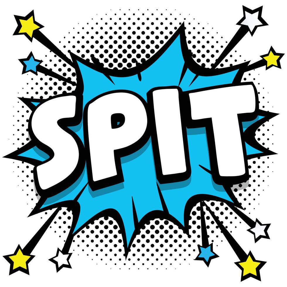 spit Pop art comic speech bubbles book sound effects vector