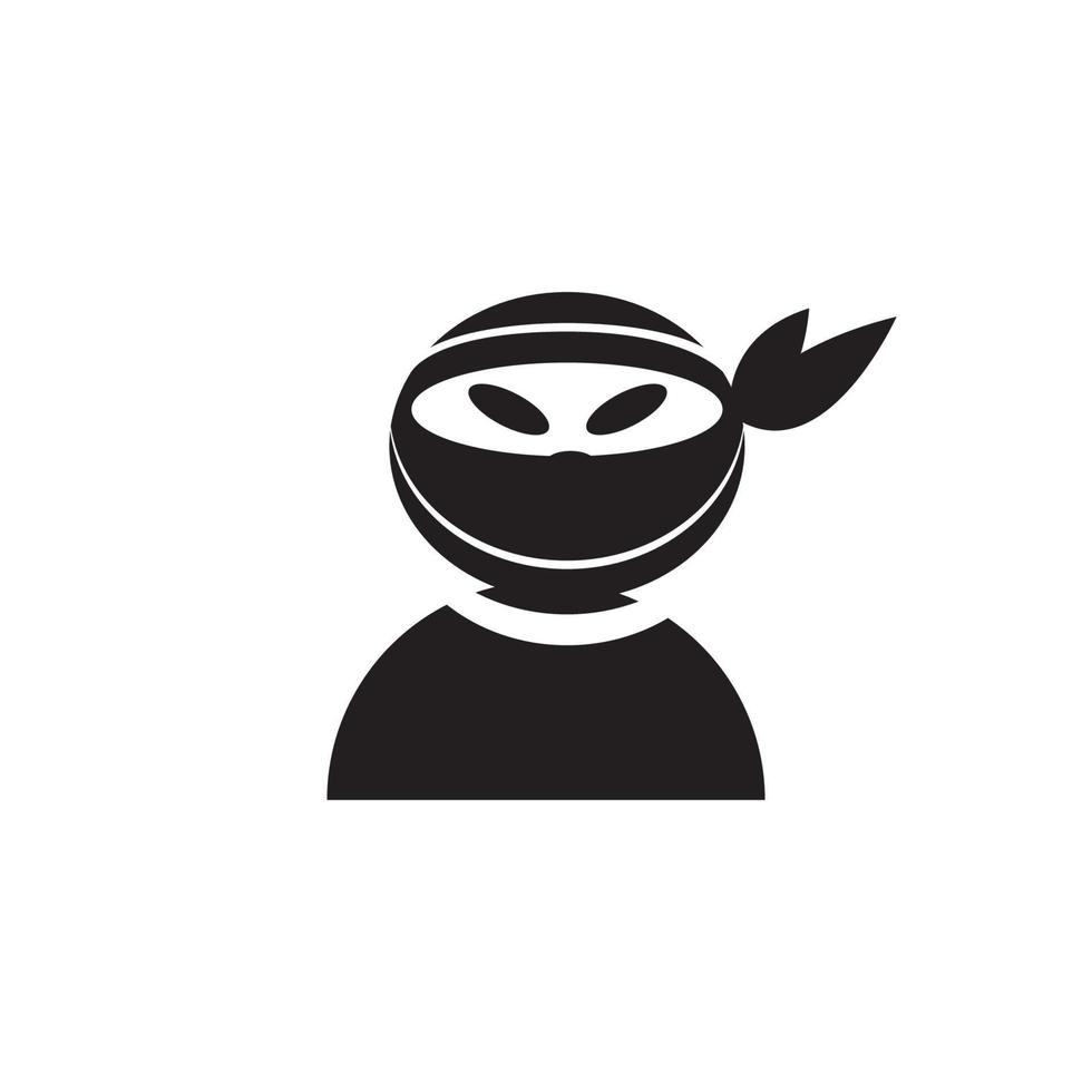 vector de logotipo de cara de ninja