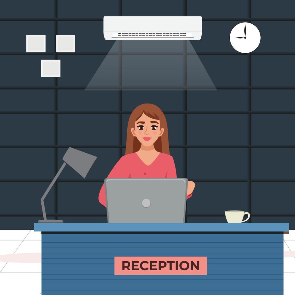 company receptionist illustration vector