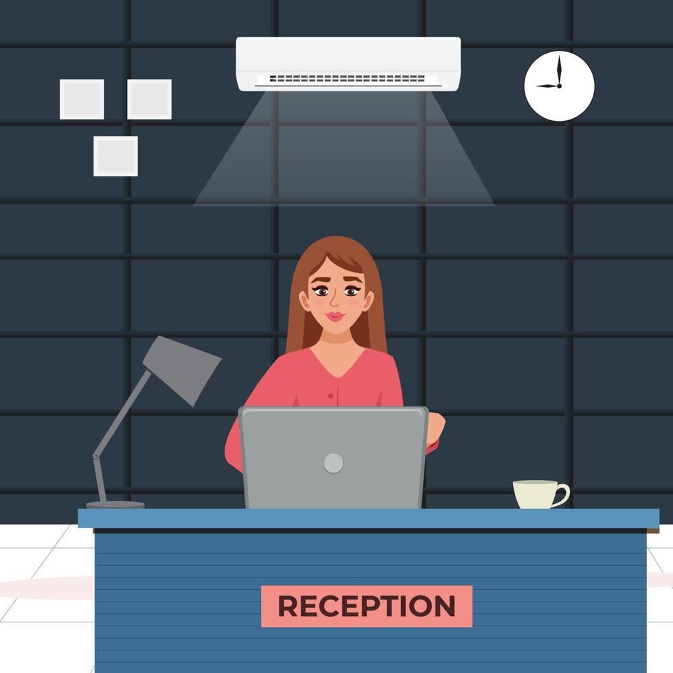 ilustración de recepcionista de empresa vector