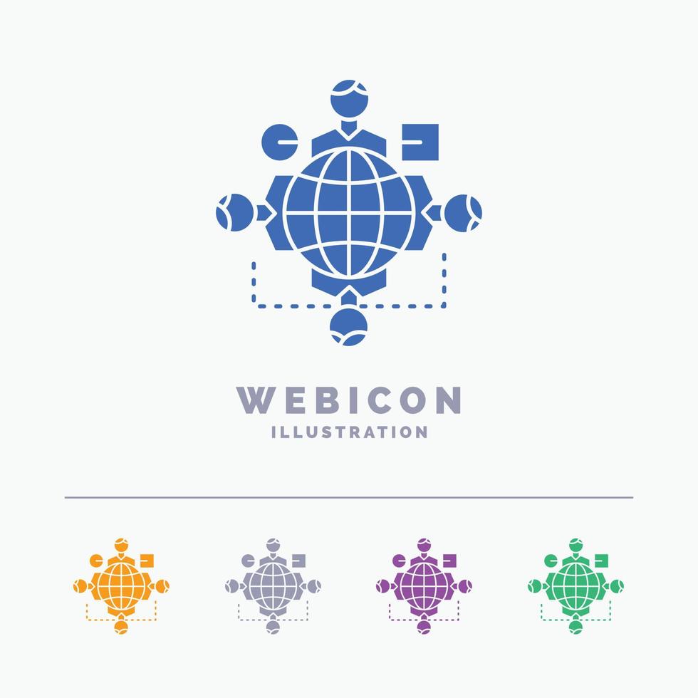 Function. instruction. logic. operation. meeting 5 Color Glyph Web Icon Template isolated on white. Vector illustration