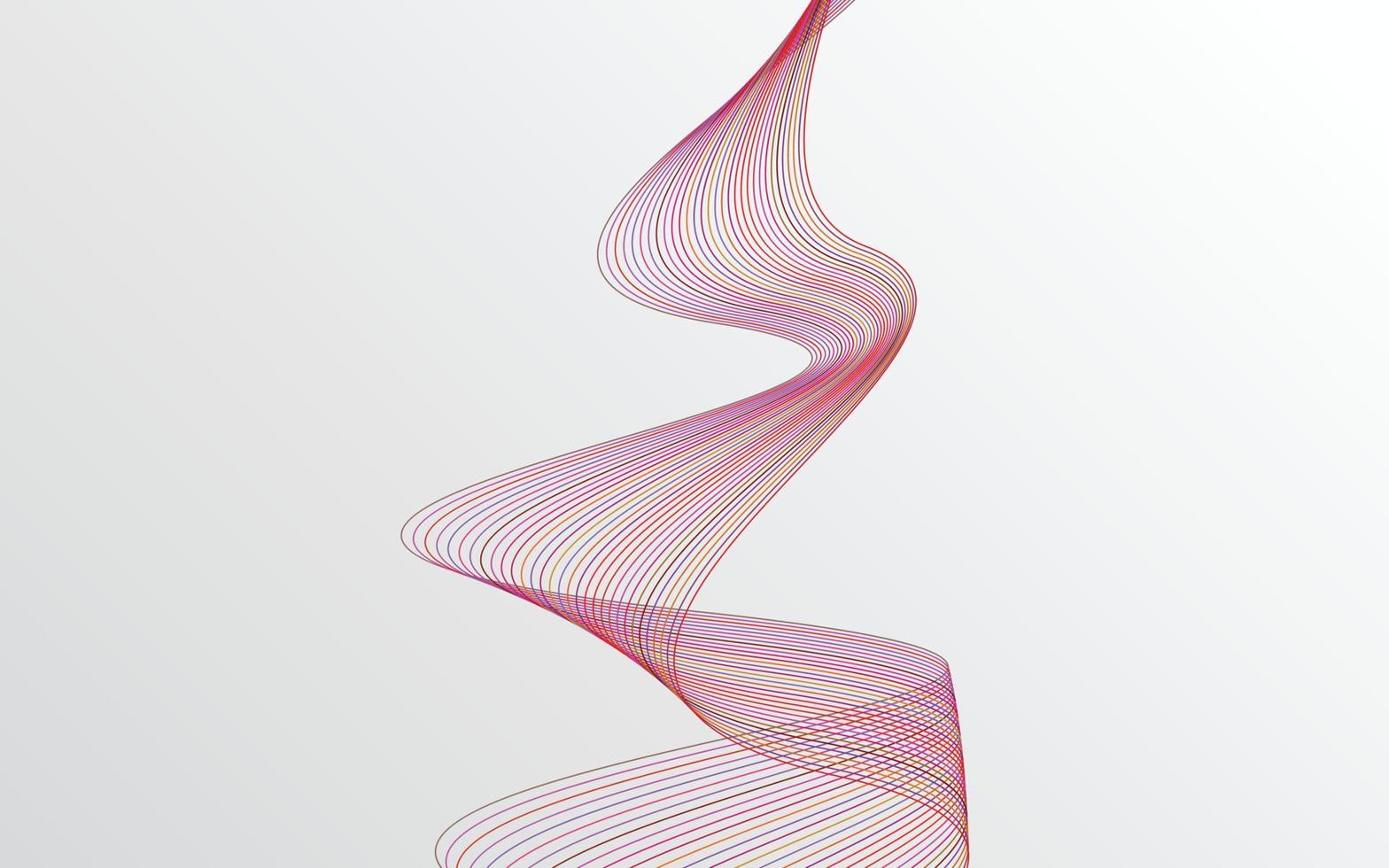 Wave with shadow. Abstract Red lines on a background vector