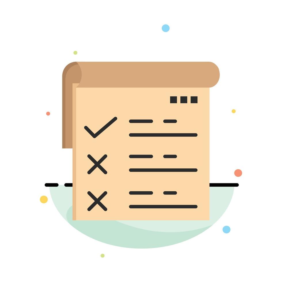 Checklist Testing Report Qa Abstract Flat Color Icon Template vector