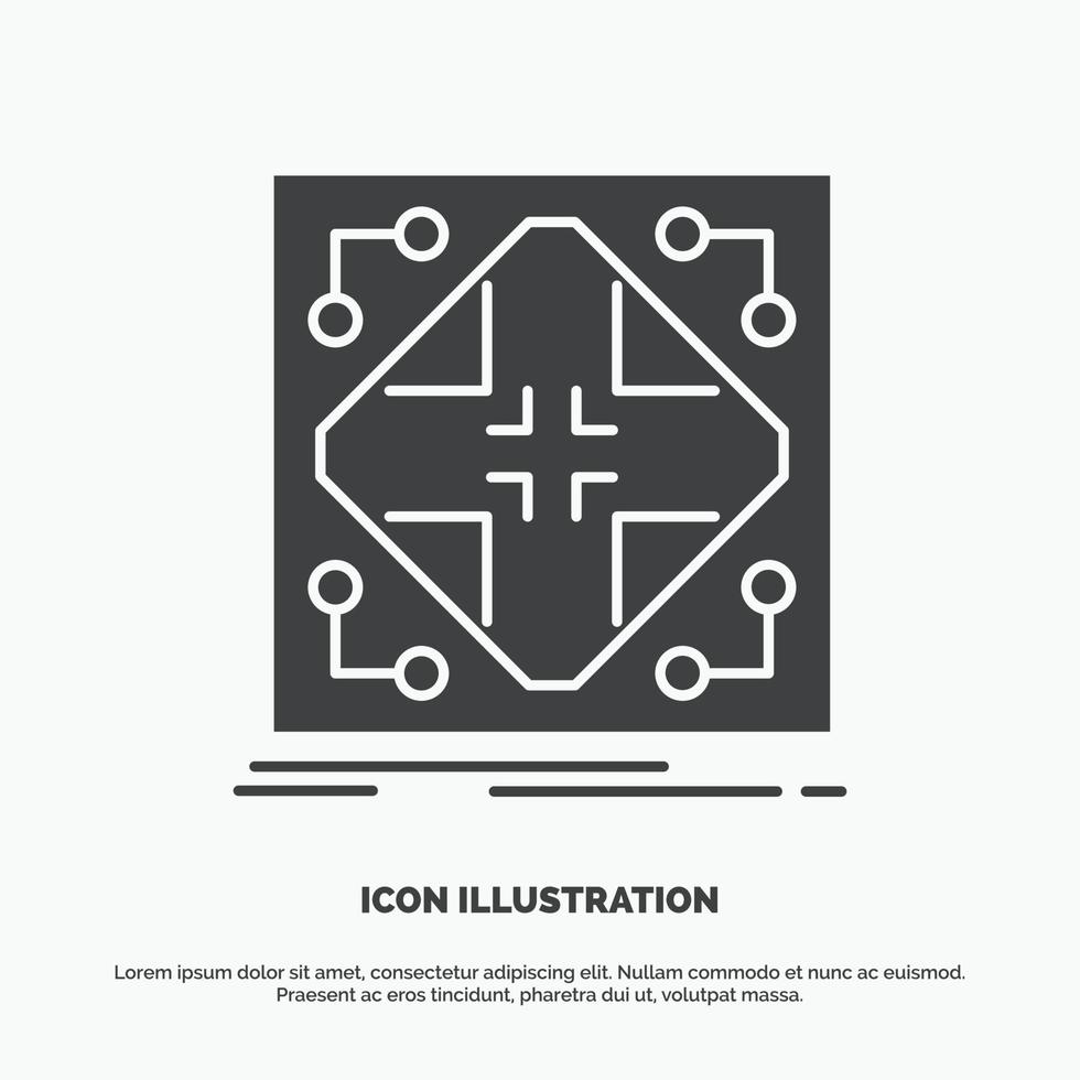 Data. infrastructure. network. matrix. grid Icon. glyph vector gray symbol for UI and UX. website or mobile application