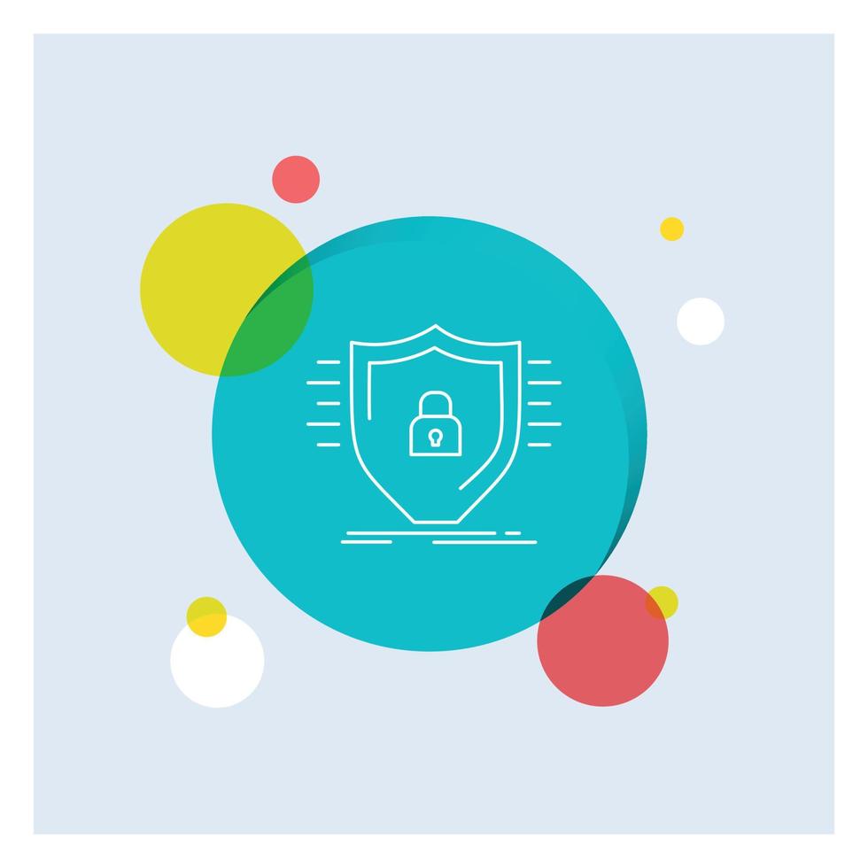 Defence. firewall. protection. safety. shield White Line Icon colorful Circle Background vector