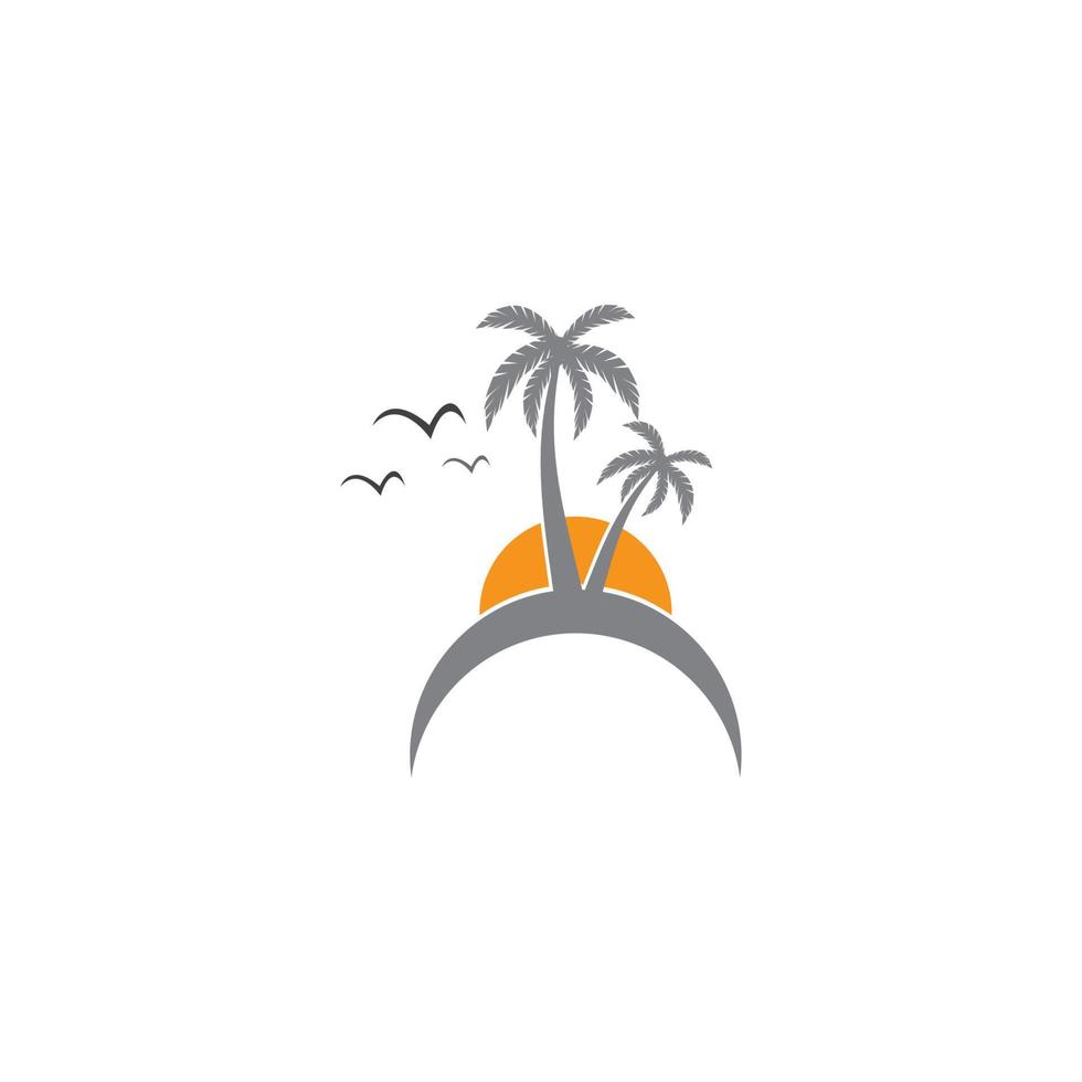 logo de palmera de verano vector