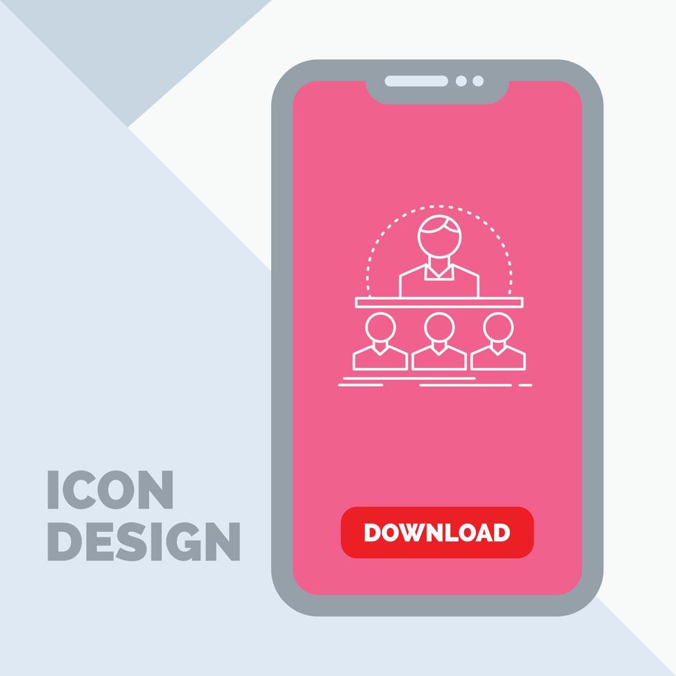 Business. coach. course. instructor. mentor Line Icon in Mobile for Download Page vector