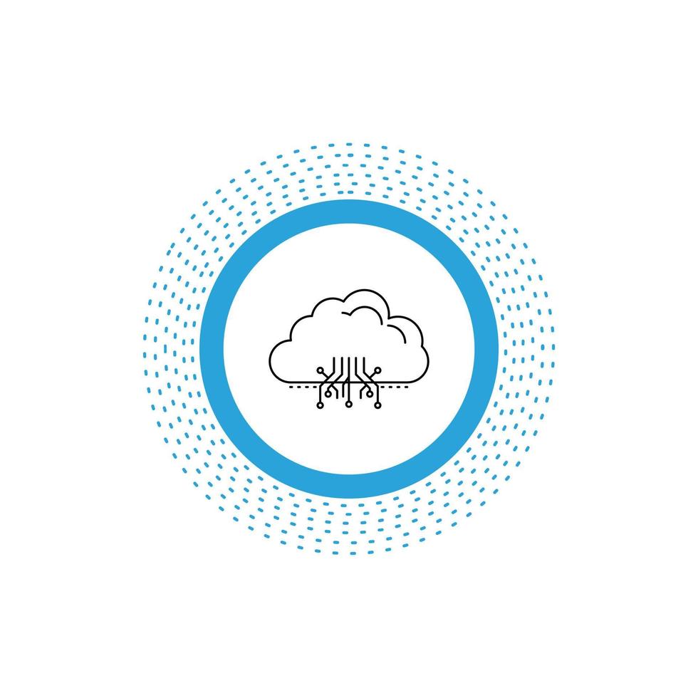 cloud. computing. data. hosting. network Line Icon. Vector isolated illustration
