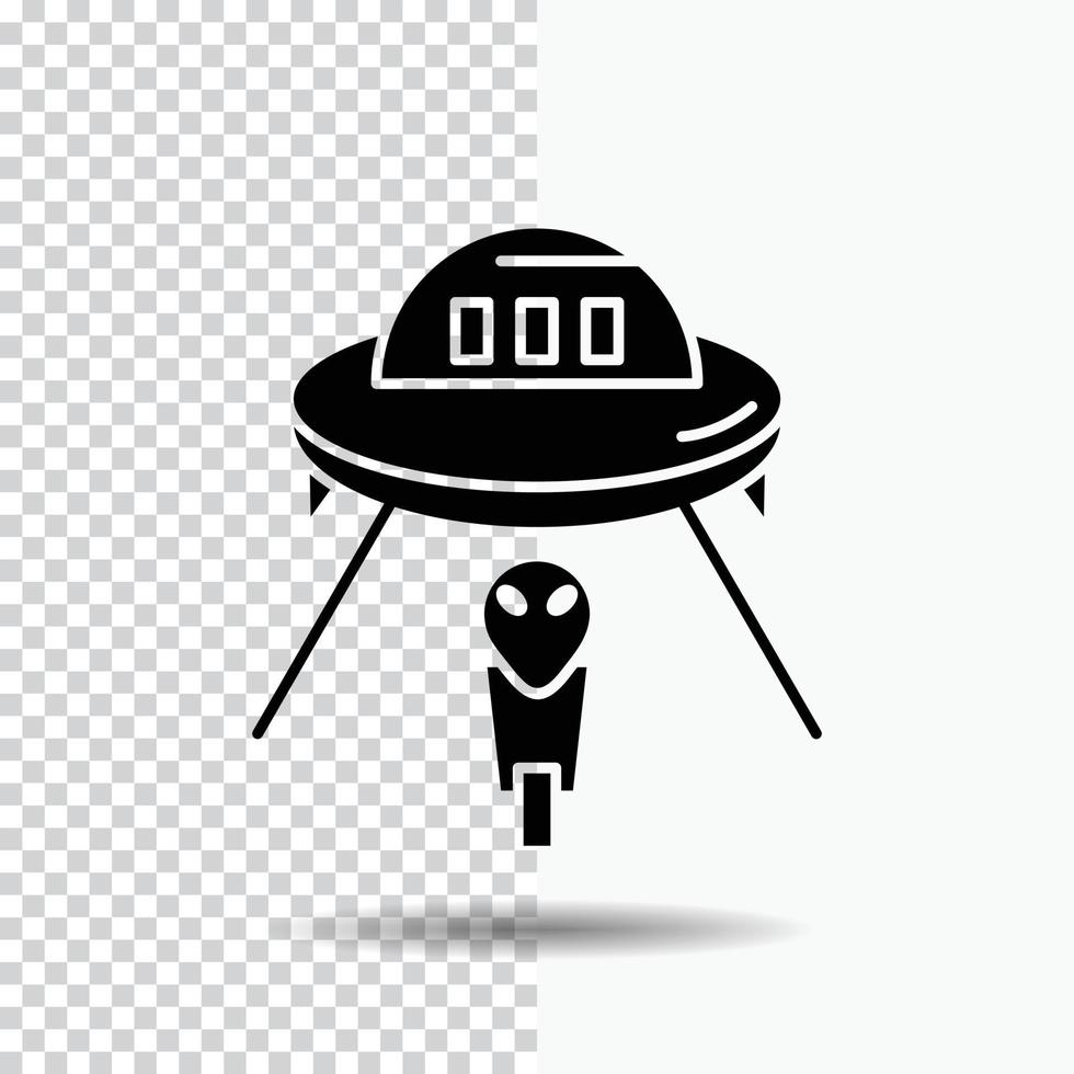 alien. space. ufo. spaceship. mars Glyph Icon on Transparent Background. Black Icon vector