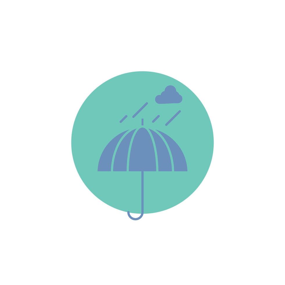 Umbrella. camping. rain. safety. weather Glyph Icon. vector