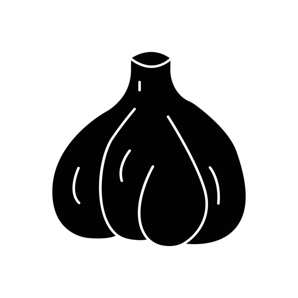 Garlic glyph icon illustration. icon illustration related to spices, cooking spices. Simple vector design editable.