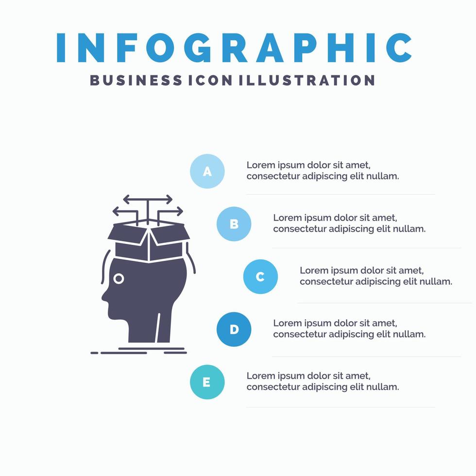Data. extraction. head. knowledge. sharing Infographics Template for Website and Presentation. GLyph Gray icon with Blue infographic style vector illustration.