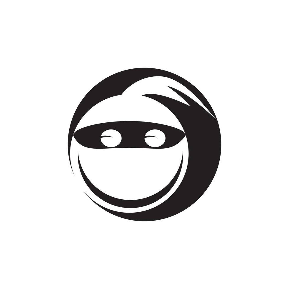 vector de logotipo de cara de ninja